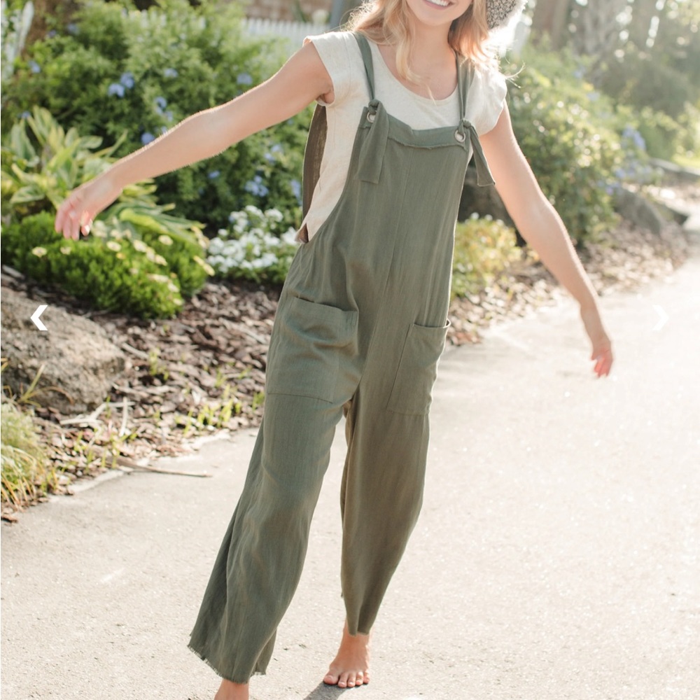 Natural Life Wide Leg Linen Jumpsuit